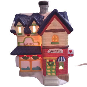 Vtg 1996 Beals Enesco Main Street Village Collection Porcelain Lighted Bakery